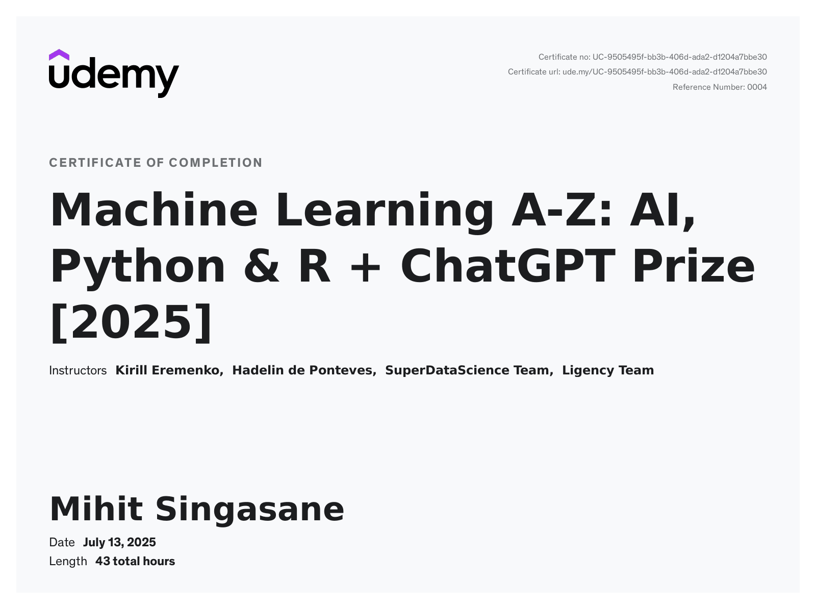 Machine Learning A-Z